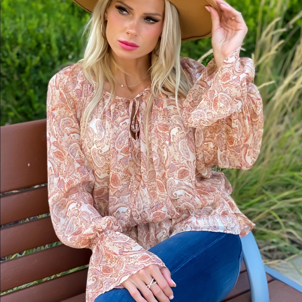Fate boho paisley blouse